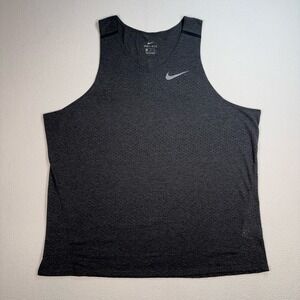 Nike‎ Breathe Running Tank Top Men's 2XL Gray Dri-Fit Swoosh Gym Training 833130